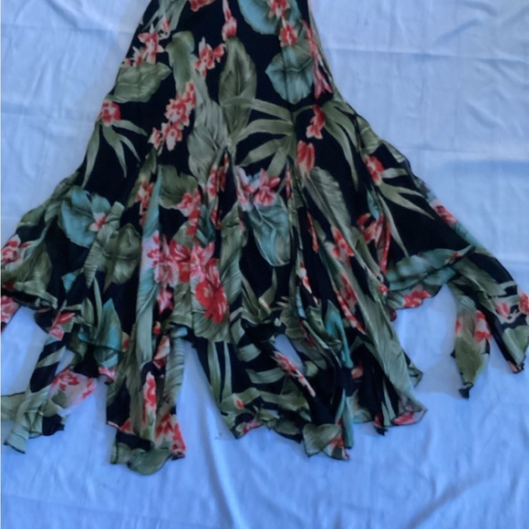 Floral Zig Zag Ruffle Hem Skirt - Picture 1 of 7